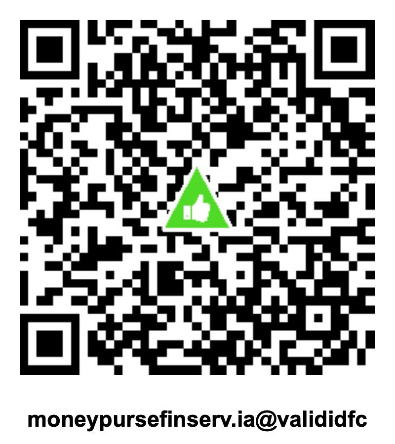 Money Purse QR code — moneypursefinserv.ia@valididfc
